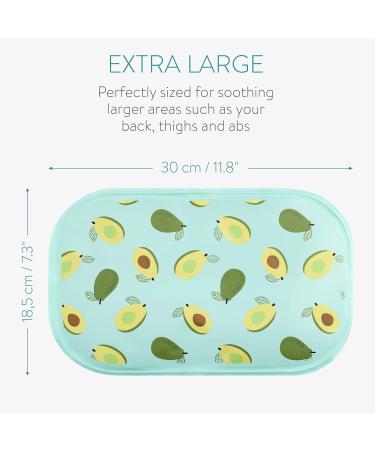 Navaris XXL Gel Compress - Reusable Cold Warm Thermopad in Avocado Design - Large Cooling Pad for Back Shoulder & Kidney Relief - Buy Online on GoSupps.com
