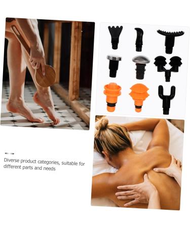 Collbath 9-Piece Percussion Massage Head Set - Black Fascia Muscle Massager & Accessories for Ultimate Body Relaxation | International Shipping Available - Buy Online on GoSupps.com