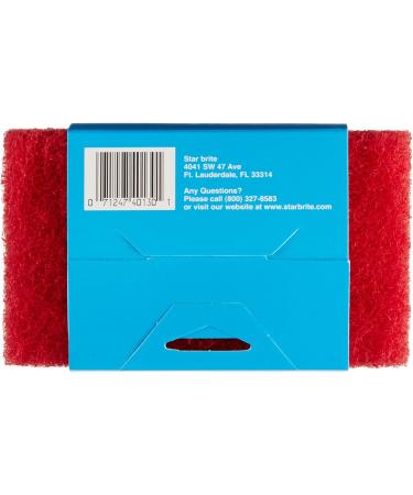 Star brite Scrub Pad with Handle - Medium Red - 3 Textures - Multi-Surface Cleaning - Buy Online on GoSupps.com