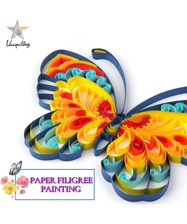 Blue Butterfly Quilling Kit for Adults - DIY Paper Filigree Painting Set with Quilling Tools - Home Wall Art Decor - Ideal Gift (Basic) - Buy Online on GoSupps.com