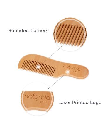 Natemia Wooden Baby Hair Brush Set for Newborns & Toddlers - Natural Soft Bristles - Ideal for Cradle Cap - Perfect Baby Registry Gift Set of 3 - Buy Online on GoSupps.com