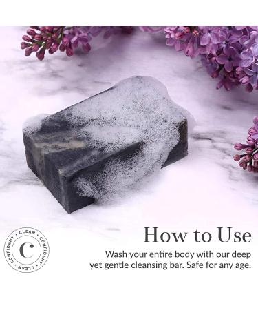 Cleo+Coco Cleanse Bar - Activated Charcoal Face and Body Soap, Zero Waste, Aluminum Free - Lavender Vanilla 5.5oz - Buy Online on GoSupps.com