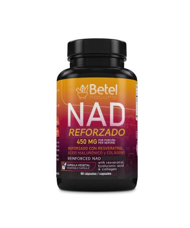 Betel Natural NAD Reforzado with Resveratrol Hyaluronic Acid Collagen 450mg 90 Vegetable Capsules