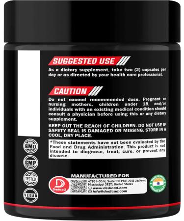 DEDICAD NAD Supplement with Nicotinamide Riboside and Trans Resveratrol - NR for Men & Women - 80 Capsules - Buy Online on GoSupps.com