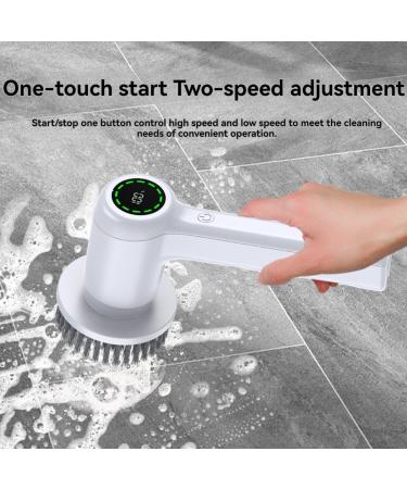 Rofawee Electric Spin Scrubber Cordless Cleaning Brush ing Power Shower Scrubber with 4 Replaceable Cleaning Heads and 2 Adjustable Speeds for Bathroom Kitchen Floor Tile (White) - Buy Online on GoSupps.com