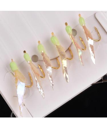 Saltwater Fishing Rigs 6 Pack with Glow Bait & High Carbon Steel Hooks | Fish Skin Bait Rig Tackle | Size 4 6 8 | Type B | 6# - 6 Packs - Buy Online on GoSupps.com