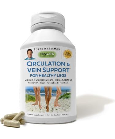 ANDREW LESSMAN Circulation & Vein Support for Healthy Legs 30 Capsules - High Bioactivity Diosmin, Butcher's Broom, Visibly Reduces Swelling & Discomfort in Feet, Ankles, Calves, Legs - Buy Online on GoSupps.com
