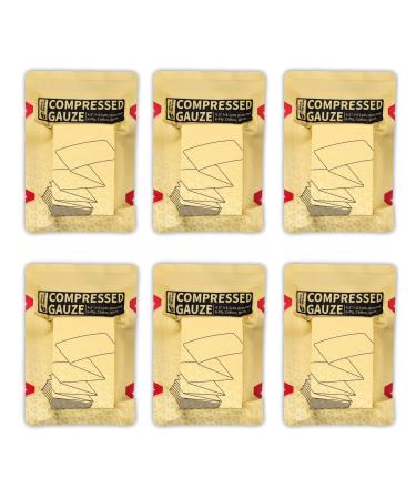 RHINO RESCUE Sterile Compressed Gauze for Emergency Wound Dressing First Aid and Trauma Kit 6 Pack 6 Count (Pack of 1)