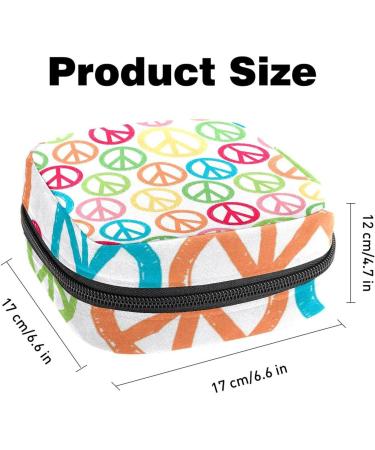Peace Sign Patterns Sanitary Napkin Storage Bag | Menstrual Cup Pocket for Teen Girls & Women - Buy Online on GoSupps.com