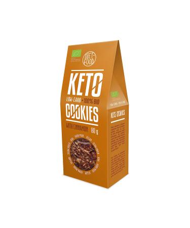 Diet -Food Bio Keto cookies with cinnamon - sugar -free sweets - sweetened with erythritol - low -calorie snacks - ideal for work the gym school or as a snack - 80g organic cookies with cinnamon