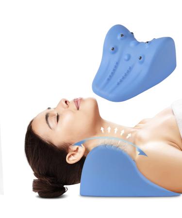 Borpein neck extension neck and shoulder relaxation cervical traction device neck stretcher with magnetic field therapy chiropractic pillow neck massage device for jaw joint pain