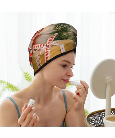 Holiday Christmas Stars Microfiber Hair Towel for Women | Super Absorbent Coral Velvet Quick Dry Wrap for Long Curly & Thick Hair - Buy Online on GoSupps.com