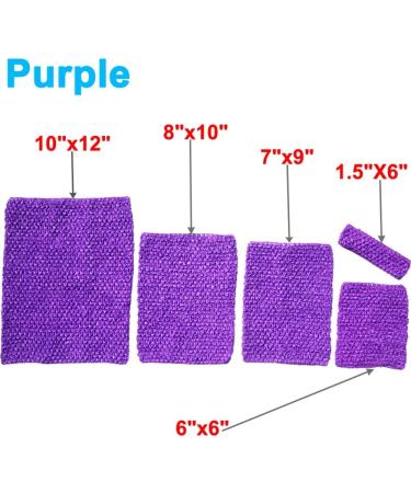 4pcs Crochet Tube Top Tutu Dress & Skirt Set for Baby Girls - Purple (18x22cm) - Buy Online on GoSupps.com