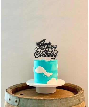 KAPOKKU Vintage Fighter Plane Happy Birthday Cake Toppers for Boys Birthday Party Decoration Adventure Begins Birthday Cake Toppers Pilot Birthday Party Decorations Supplies - Buy Online on GoSupps.com