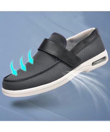 LuVlc Women's Diabetic Elderly Shoes - Gray Mesh Breathable Walking Sneakers - Lightweight Adjustable Summer Slippers for Swollen Feet in Size 37 - Buy Online on GoSupps.com