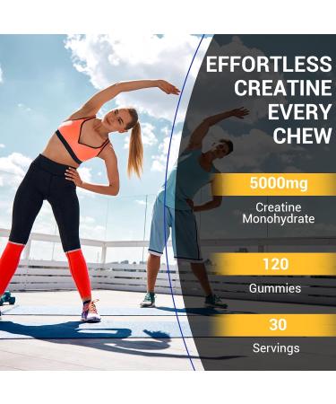 Lysimi Creatine Monohydrate Gummies 8000mg for Men & Women Creatine Monohydrate for Muscle Strength Muscle Builder Energy Boost Pre-Workout Supplement Blueberry Flavor 120Count - Buy Online on GoSupps.com