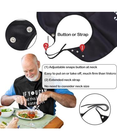 Waterproof Adult Bib for Elderly Men/Women - Reusable Dining Clothing Protector Apron - Black - Buy Online on GoSupps.com