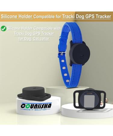 Silicone Holder Compatible for Tracki Dog GPS Tracker Rubber Accessories Cover Finder Anti-Scratch Secure Sturdy Case with Strap for Dog Pet Cat Collar (Black) - Buy Online on GoSupps.com