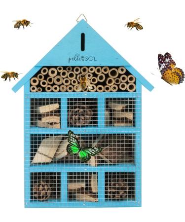 Pelle & Sol Eco-Friendly Bee House | Weather Resistant Hanging Bee Hotel | Bug Hotel for Bees Butterfly Insect Bamboo Nesting Habitat | Bug House Garden Decor & Nature Gifts for Kids - Buy Online on GoSupps.com