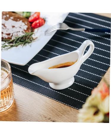 Zerodeko 1pc Sauce Hopper Porcelain Dipping Dish Milk Creamer Pitcher Syrup for Coffee Dining Gravy Boat Sauce Boat with Candle Kitchen Supplies Gravy Pitcher Jar Ceramics White Glass Salad White 20X6X12CM - Buy Online on GoSupps.com