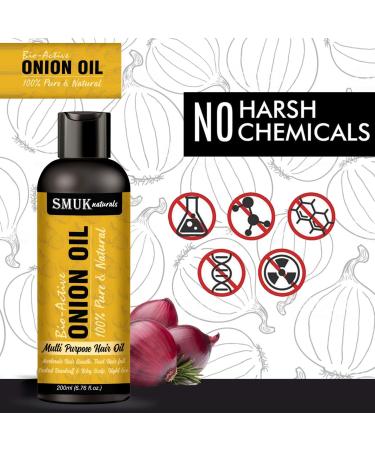Smuk Onion Oil with Argan Olive Amla Extract for Men & Women 200ml - Buy Online on GoSupps.com