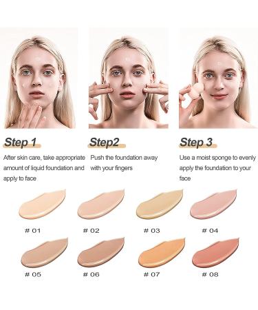 Matte Liquid Foundation Full Coverage | Longwear BB Cream | Long Lasting Concealer Makeup | Poreless & Lightweight Formula | Oil-Free Moisturizing Cream - Buy Online on GoSupps.com