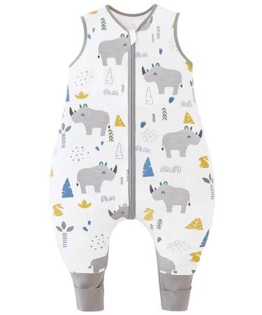 Chilsuessy Winter Baby Sleeping Bag with Feet 2.5 TOG Warm Baby Sleep Sack with Legs 100% Cotton Toddler Wearable Blanket Walker Sleep Sack for Boys and Girls Cute rhino 70cm/6-18Months - Buy Online on GoSupps.com