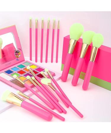 Docolor 18 Pcs Neon Pink Makeup Brushes Set - Professional Synthetic Cruelty-Free Brushes for Foundation, Powder, Blending, and More - Easy to Clean - Buy Online on GoSupps.com