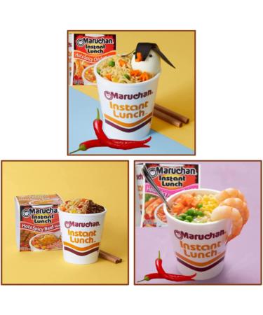 Ja Cor Instant Lunch Ramen Noodle Soup Hot and Spicy Cup Noodles 3 Flavors: Chicken Beef Shrimp 2.25 oz Pack Bundle with 1-Set of Reusable Stainless Steel Chopsticks(4 Each Flavor 12 Packs) - Buy Online on GoSupps.com