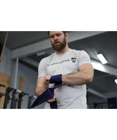 Gymrepers Strength Wrist Bandages - Ultimate Support for Cross-Training Olympic Lifting and Calisthenics | Unisex Navy Wrist Wraps - Buy Online on GoSupps.com