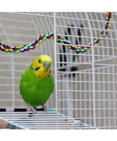 Weewooday 2-Piece Bird Rope Perches Set - Climbing & Bungee Toy for Parrots, Parakeets, Cockatiels - 21.6 Inch - Buy Online on GoSupps.com