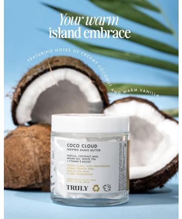 Truly Beauty Coco Cloud Shaving Cream - Whipped Shave Butter for Sensitive Skin 1.3 OZ - Perfect for Legs Bikini and Underarms - Buy Online on GoSupps.com