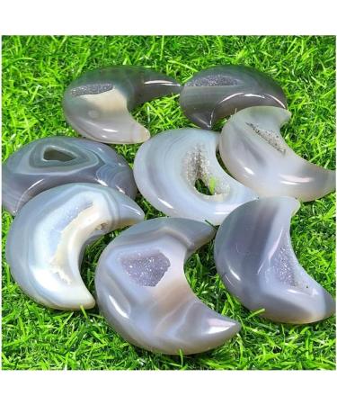 Collection Natural Agate geode Quartz Crystal Hand Carved Moon Reiki Healing.1pc (Size : 3pc) - Buy Online on GoSupps.com
