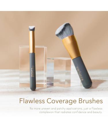Carlucce Cream Makeup Brush - Vegan Foundation Brush for Liquid Makeup Blending Contouring & Highlighting - Soft Geometric Design Made in USA - Buy Online on GoSupps.com