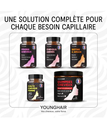 Gummies Cheveux Compl ment Alimentaire Pousse & Anti-Chute Biotine Zinc Pr le & Ortie Sans Sucre V gan Go t Cerise Naturel 1 Gummy/Jour Cure 1 mois - Fabriqu en France Young Hair - Buy Online on GoSupps.com