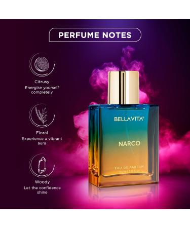 BELLA VITAS Narco Eau De Parfum Perfume with Bergamot Jasmine and White Musk| Premium EDP Long Lasting Woody Floral Fragrance for Men & Women 100 ML - Buy Online on GoSupps.com