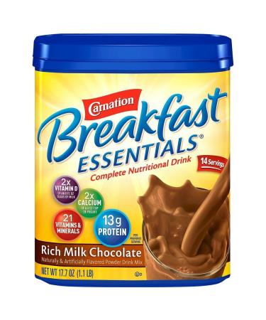 Carnation Breakfast Essentials Chocolate Powder, 17.7-Ounce Canisters (Pack of 3)