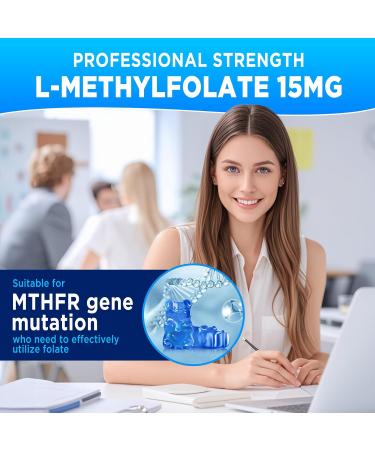 L-Methylfolate 15mg & Methyl B12 1000mcg Gummies Methylated B1 B2 B6 Multivitamins for Men Women Active 5-MTHF & B Complex Supplement Supports MTHFR Gene Immune Brain Health Vegan 60 Gummies - Buy Online on GoSupps.com