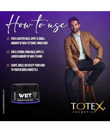 Totex WET Hair Styling Wax I Styling wax for wet hair I Watermelon scented hair wax I shiny and natural hair look I 150ml (3 pieces) - Buy Online on GoSupps.com