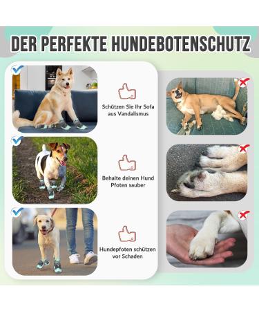 Eyin Dog Shoes - Water Repellent Non-Slip Paw Protection for All Dog Sizes | 4 Pack with Reflective Velcro Fastener - Green Size 8 - Buy Online on GoSupps.com