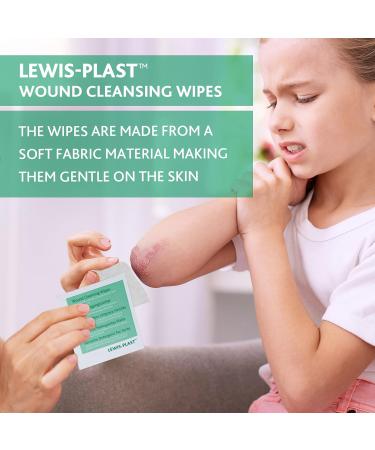 Shop Lewis Plast Premium Non-Alcoholic Saline Antiseptic & Antibacterial Cleaning Towels - 100% Effective for Safe Hygiene | Worldwide Shipping - Buy Online on GoSupps.com
