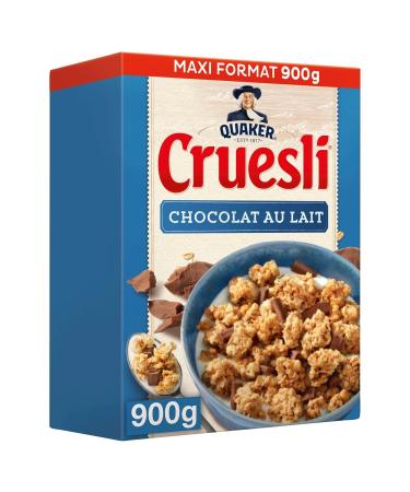 QUAKER C r ales Gourmandes au Chocolat au Lait Texture Croustillante pour Petit-D jeuner nergisant (Bo te 900g) - Le Lot De 3