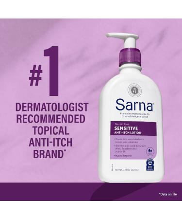 Sarna Sensitive Anti-Itch Lotion 7.5oz - Fragrance-Free, Steroid-Free Relief for Dry, Irritated Skin - Buy Online on GoSupps.com