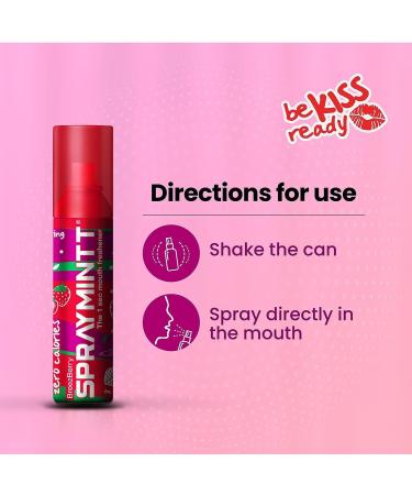 Mouth Freshener Spray 15 gm (Pack of 2) | No added sugar | Zero calories | POCKET SIZED | Natural ingredients (Breeze Berry) - Buy Online on GoSupps.com