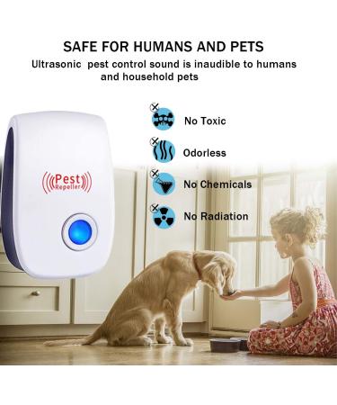 Ultrasonic Pest Repeller 6 Pack - Electronic Plug-In Sonic Pest Control for Bugs, Insects, Roaches, Mice, Spiders, Rodents, Mosquitoes - Buy Online on GoSupps.com
