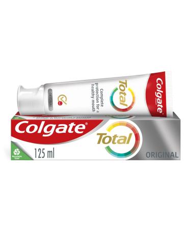 Colgate Total Original Toothpaste 125ml | 24 hour antibacterial toothpaste for a complete protection for your whole mouth against cavities strengthens enamel and contains fluoride 125 ml (Pack of 1) Original