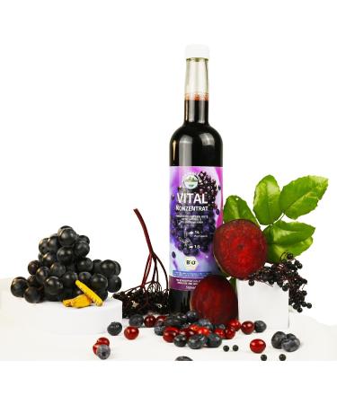  VITA ORGANICA Vita Organica Vital Concentrate 500 ml - Organic Wellness Drink with Cold Pressed Super Fruits - Grapes Blackcurrant Chokeberry Beetroot and Turmeric - Vegan Gluten Free No Added Sugar - Buy Online on GoSupps.com