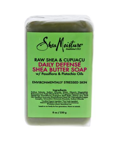 SHEA MOISTURE Raw & Cupuacu Daily Defense Butter Soap Bar for Unisex  8 Ounce