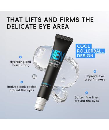 DLZZRS Men Eye Cream Men's Under Eye Cream For Puffy Eyes & Dark Circles Treatment Hydrating Triple-Roller Massage Designed Firming Soften Fine Lines Cooling Stick For Puffiness Reducer 0.71oz. - Buy Online on GoSupps.com