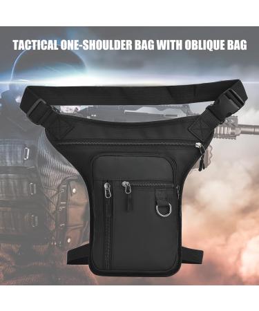 Fenteer Waterproof Outdoor Thigh Pocket Hip Bag - Zippered Durable PU Material for Men & Women - Excellent Workmanship - Black - Buy Online on GoSupps.com